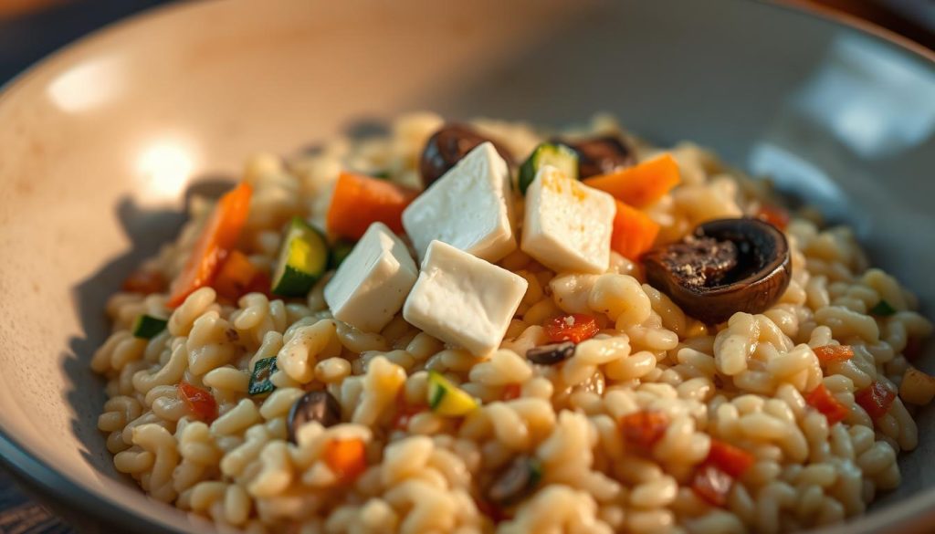 risotto with local vegetables and Polish cheeses